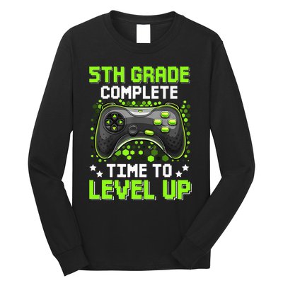 5th Grade Complete Time To Level Up Gaming Graduation Long Sleeve Shirt