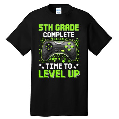 5th Grade Complete Time To Level Up Gaming Graduation Tall T-Shirt