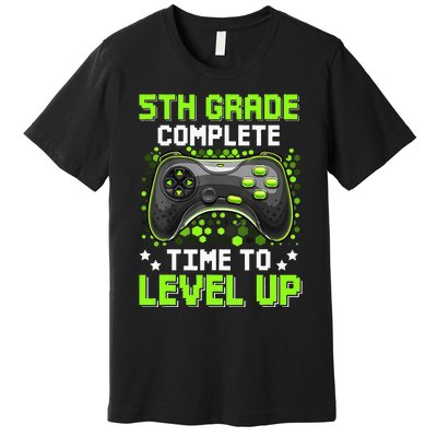 5th Grade Complete Time To Level Up Gaming Graduation Premium T-Shirt