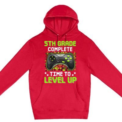 5th Grade Complete Time To Level Up Gaming Graduation Premium Pullover Hoodie