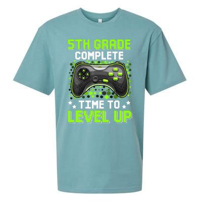 5th Grade Complete Time To Level Up Gaming Graduation Sueded Cloud Jersey T-Shirt