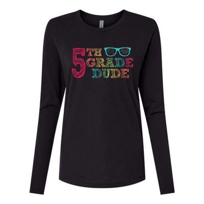 5th Grade Dude Funny First Day of School Students Womens Cotton Relaxed Long Sleeve T-Shirt