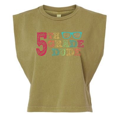 5th Grade Dude Funny First Day of School Students Garment-Dyed Women's Muscle Tee