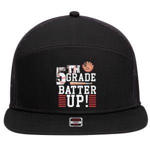 5th Grade First Day of School 5th Grade Batter Up Baseball 7 Panel Mesh Trucker Snapback Hat