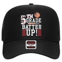 5th Grade First Day of School 5th Grade Batter Up Baseball High Crown Mesh Back Trucker Hat