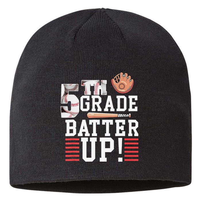 5th Grade First Day of School 5th Grade Batter Up Baseball Sustainable Beanie