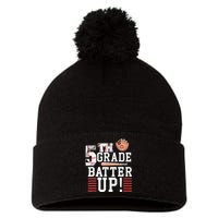 5th Grade First Day of School 5th Grade Batter Up Baseball Pom Pom 12in Knit Beanie