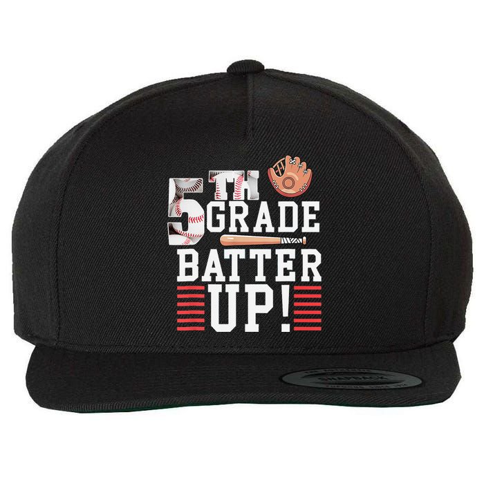 5th Grade First Day of School 5th Grade Batter Up Baseball Wool Snapback Cap