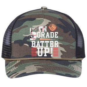 5th Grade First Day of School 5th Grade Batter Up Baseball Retro Rope Trucker Hat Cap