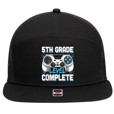 5th Grade Graduation Level Complete Video Gamer Kids 7 Panel Mesh Trucker Snapback Hat