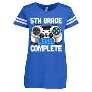 5th Grade Graduation Level Complete Video Gamer Kids Enza Ladies Jersey Football T-Shirt