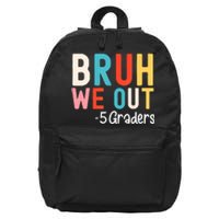 5th Grade Graduation Class Of 2024 Groovy Bruh We Out Fifth Graders Gift 16 in Basic Backpack