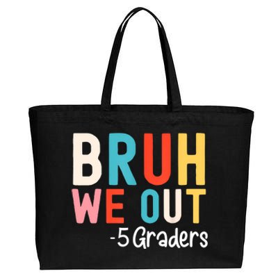 5th Grade Graduation Class Of 2024 Groovy Bruh We Out Fifth Graders Gift Cotton Canvas Jumbo Tote