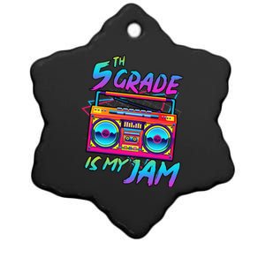 5th Grade Is My Jam First Day Of School Funny Retro Teacher Ceramic Star Ornament