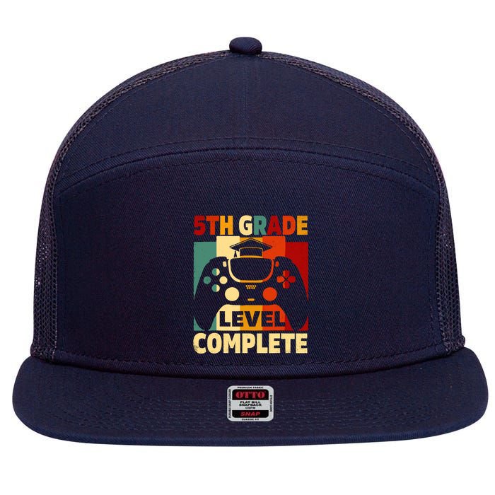5th Grade Level Complete Graduation Last Day Of School 7 Panel Mesh Trucker Snapback Hat