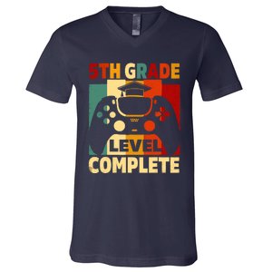 5th Grade Level Complete Graduation Last Day Of School V-Neck T-Shirt