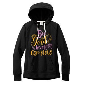 5th Grade Level Complete Fifth Grader School Graduation Women's Fleece Hoodie