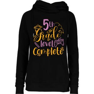 5th Grade Level Complete Fifth Grader School Graduation Womens Funnel Neck Pullover Hood