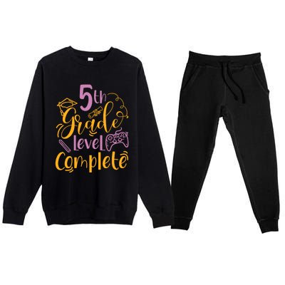 5th Grade Level Complete Fifth Grader School Graduation Premium Crewneck Sweatsuit Set