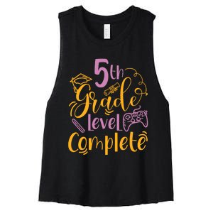 5th Grade Level Complete Fifth Grader School Graduation Women's Racerback Cropped Tank