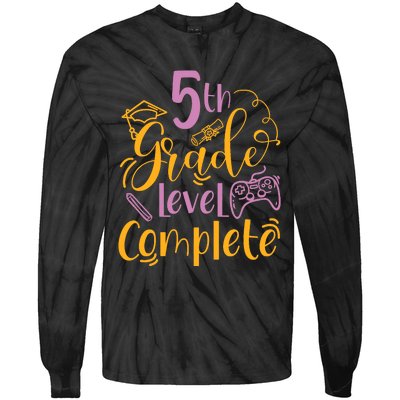 5th Grade Level Complete Fifth Grader School Graduation Tie-Dye Long Sleeve Shirt