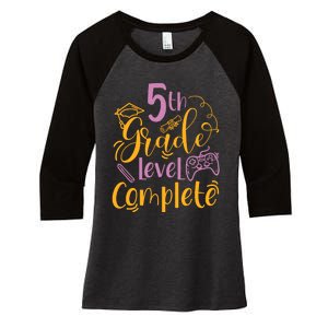 5th Grade Level Complete Fifth Grader School Graduation Women's Tri-Blend 3/4-Sleeve Raglan Shirt