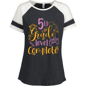 5th Grade Level Complete Fifth Grader School Graduation Enza Ladies Jersey Colorblock Tee