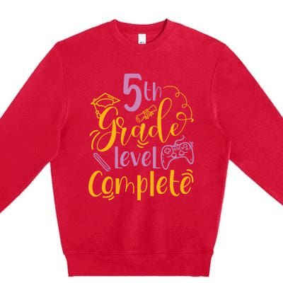 5th Grade Level Complete Fifth Grader School Graduation Premium Crewneck Sweatshirt