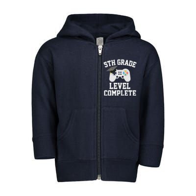 5th grade level complete graduation graduate gamers Toddler Zip Fleece Hoodie