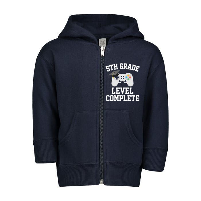 5th grade level complete graduation graduate gamers Toddler Zip Fleece Hoodie