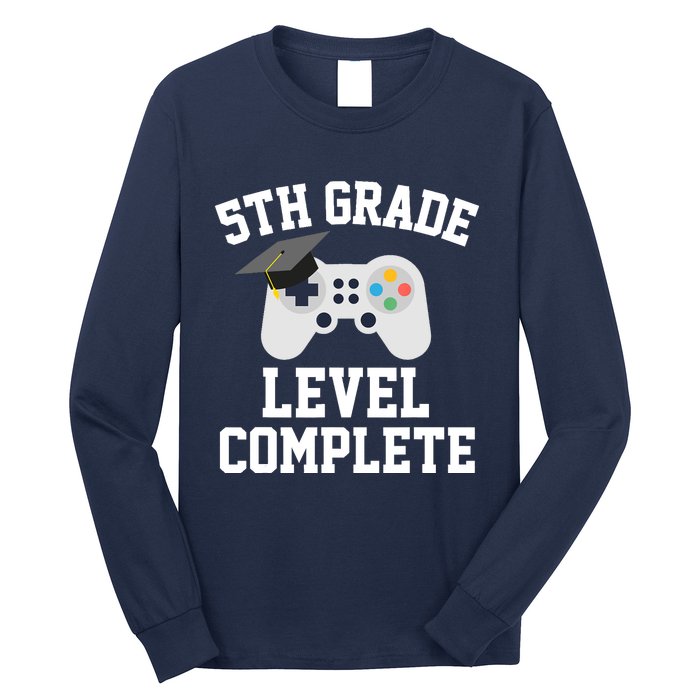 5th grade level complete graduation graduate gamers Long Sleeve Shirt