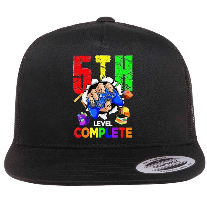 5Th Grade Level Complete Graduation Last Day Of School Flat Bill Trucker Hat