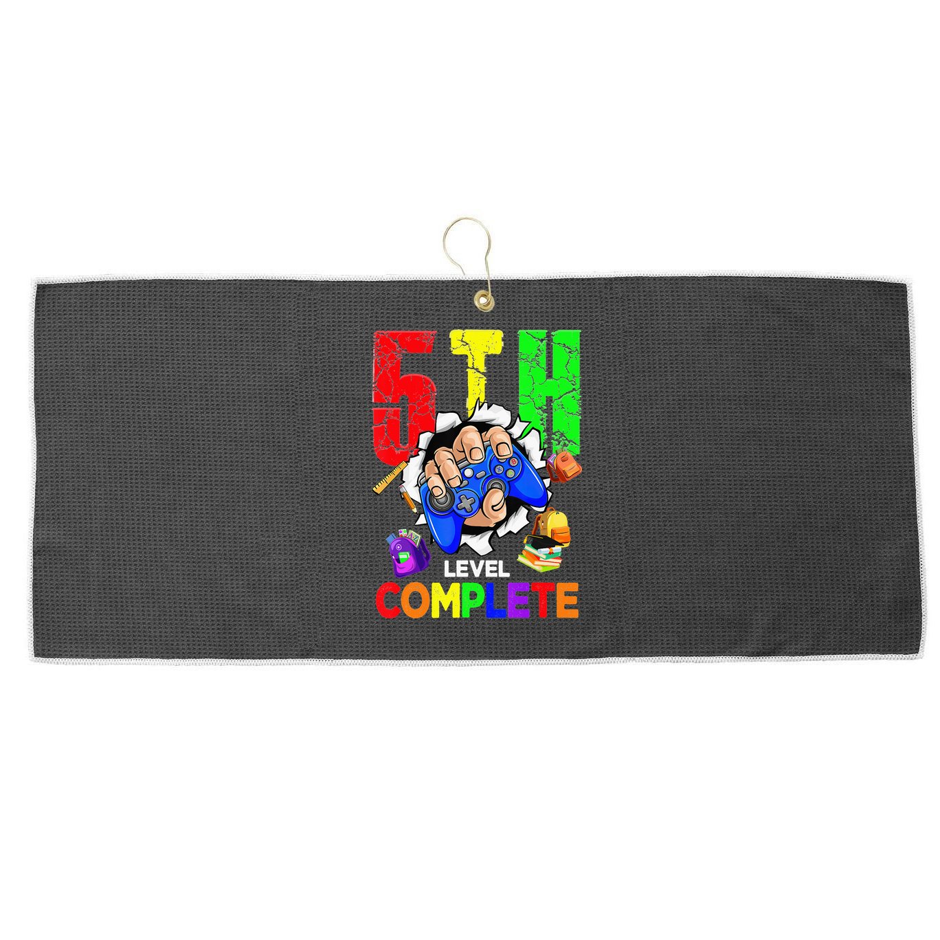 5Th Grade Level Complete Graduation Last Day Of School Large Microfiber Waffle Golf Towel