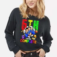 5Th Grade Level Complete Graduation Last Day Of School Cropped Pullover Crew