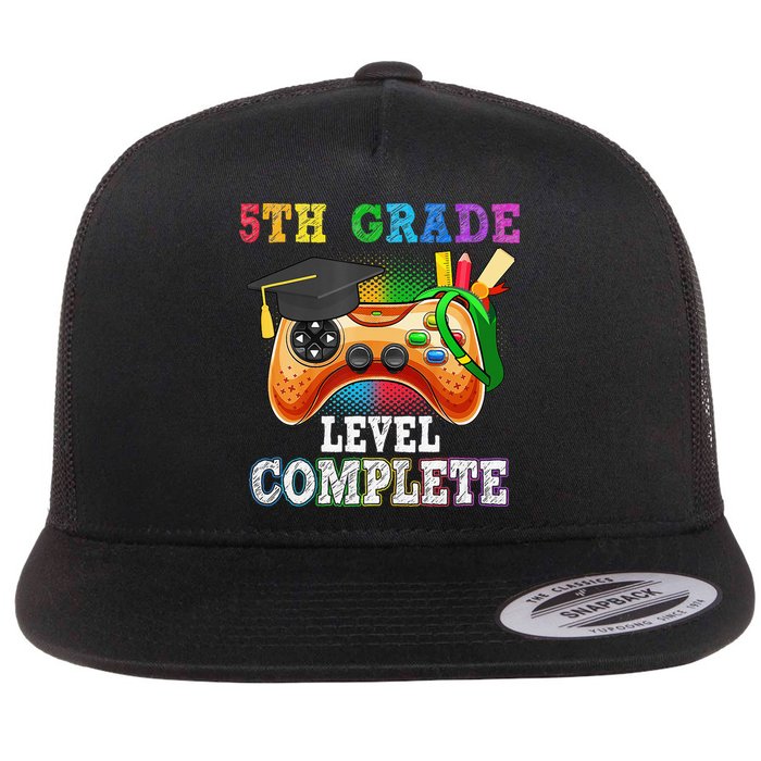 5Th Grade Level Complete Last Day Of School Graduation Flat Bill Trucker Hat