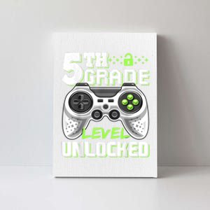 5th Grade Level Unlocked Video Game Back To School Boy Canvas