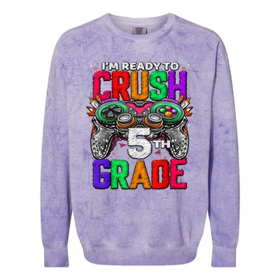 5th Grade Level Unlocked Game On 5th Grade Back To School Colorblast Crewneck Sweatshirt