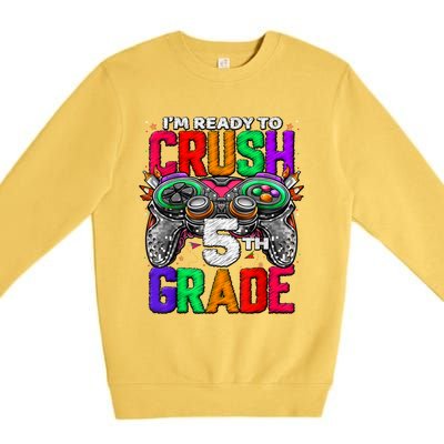 5th Grade Level Unlocked Game On 5th Grade Back To School Premium Crewneck Sweatshirt