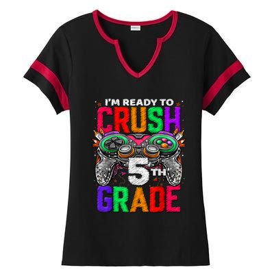 5th Grade Level Unlocked Game On 5th Grade Back To School Ladies Halftime Notch Neck Tee