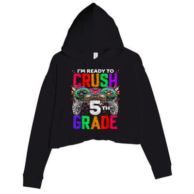 5th Grade Level Unlocked Game On 5th Grade Back To School Crop Fleece Hoodie