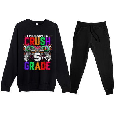 5th Grade Level Unlocked Game On 5th Grade Back To School Premium Crewneck Sweatsuit Set