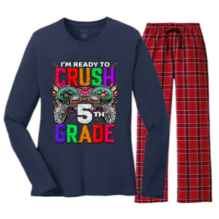 5th Grade Level Unlocked Game On 5th Grade Back To School Women's Long Sleeve Flannel Pajama Set 