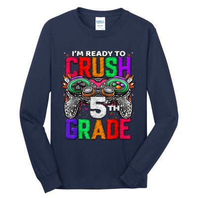 5th Grade Level Unlocked Game On 5th Grade Back To School Tall Long Sleeve T-Shirt