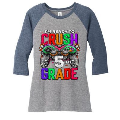 5th Grade Level Unlocked Game On 5th Grade Back To School Women's Tri-Blend 3/4-Sleeve Raglan Shirt