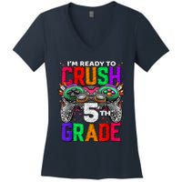 5th Grade Level Unlocked Game On 5th Grade Back To School Women's V-Neck T-Shirt