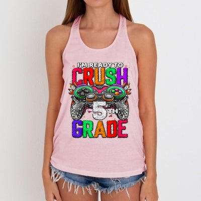 5th Grade Level Unlocked Game On 5th Grade Back To School Women's Knotted Racerback Tank