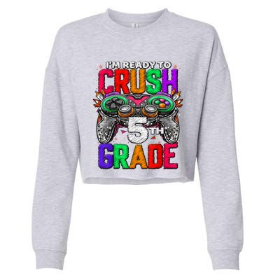 5th Grade Level Unlocked Game On 5th Grade Back To School Cropped Pullover Crew