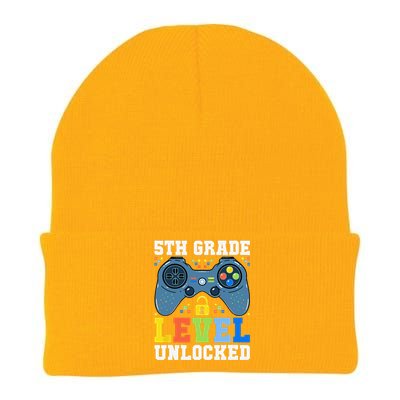 5th Grade Level Unlocked Gamer First Day Of School Knit Cap Winter Beanie