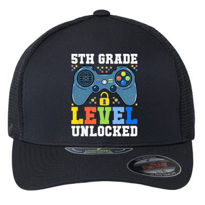 5th Grade Level Unlocked Gamer First Day Of School Flexfit Unipanel Trucker Cap