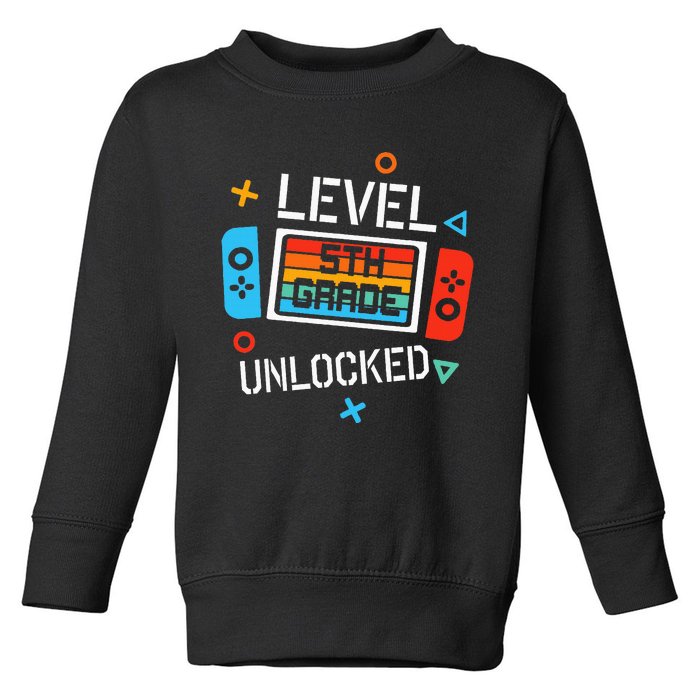 5th Grade Level Unlocked Video Game Back To School Toddler Sweatshirt